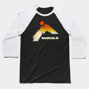 Mammoth Lakes California 70s/80s Retro Souvenir Style Skiing Baseball T-Shirt